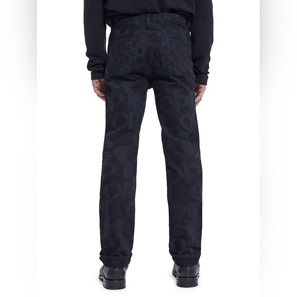 The Kooples Men's Straight-Cut Allover Logo-Print Jeans Size 29 Black - Picture 8 of 9